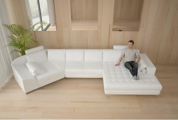 Eckcouch Liederkanapé Designkanapé Eckcouch U-Form Modern Polster Stuff Möbel
