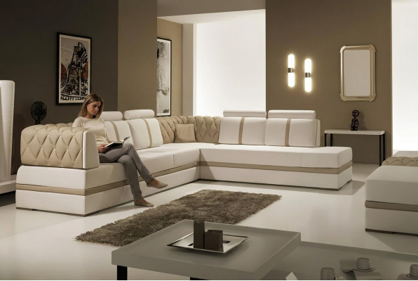 Eckcouch Ledercouch Design Couch Eckcouch L Form Modern Polstersofa Wunnzëmmer