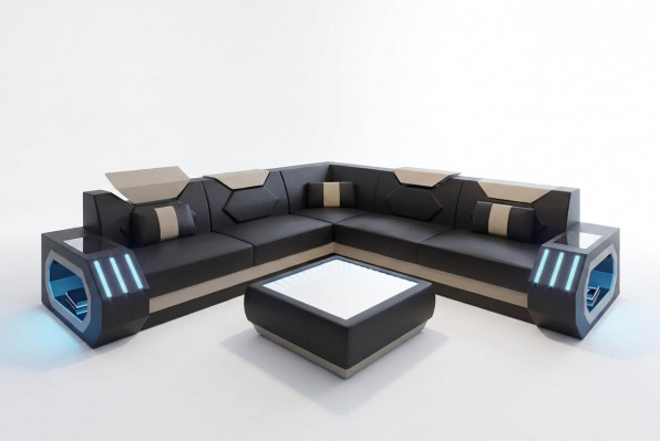Design-Eckcouch Ecksofa Wunnzëmmer Miwwelen Liederpolster Couch Sofa