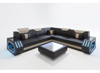 Ecksofa Liederpölster Design Wunnzëmmer Eckcouch Couch Sofa L Form Wunnlandschaft