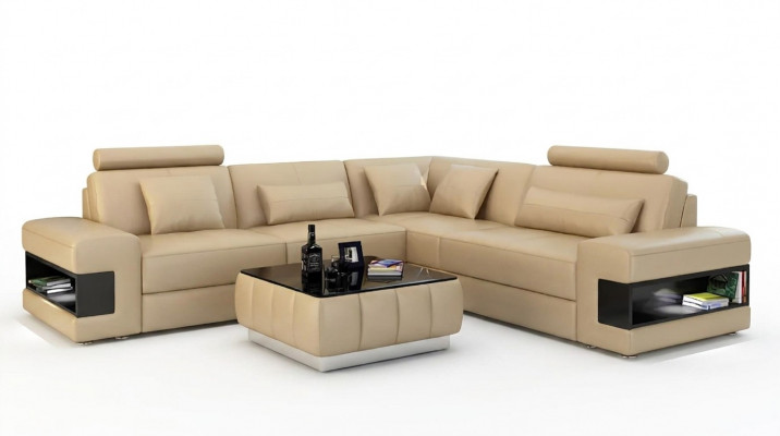 Design Eckcanapé Dekor Wunnzëmmer Miwwelen Modern Eckcouch Liederpolster Canapé