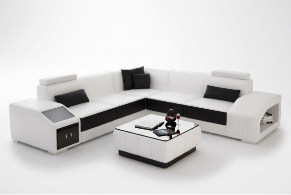 Design Eckcouch Wunnzëmmer Ecksofa Liederpolster Couch Sofa L Form