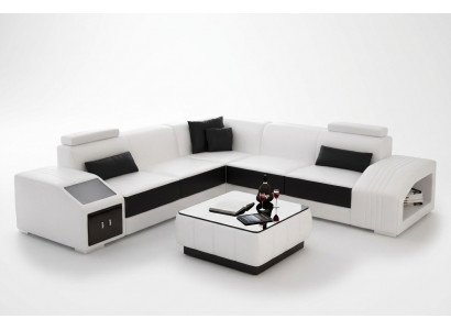 Design Eckcouch Wunnzëmmer Ecksofa Liederpolster Couch Sofa L Form