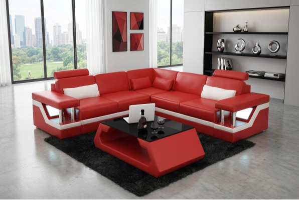 Eckcouch Design Ecksofa Wunnzëmmer Miwwelen Liederpolster Couch Sofa