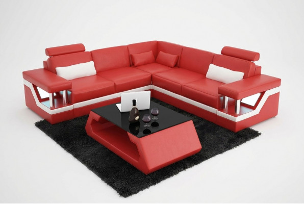 Eckcouch Design Ecksofa Wunnzëmmer Miwwelen Liederpolster Couch Sofa