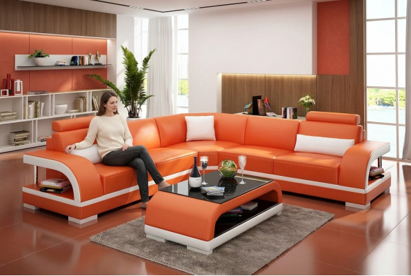 Wunnzëmmer Lieder XXL Canapé Sofa modern Designer Eckpolster Polster