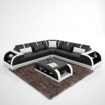 Design Sofa Miwwel Eckcouch Ecksofa Wunnzëmmer Liederpolster Couch