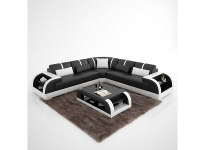 Design Sofa Miwwel Eckcouch Ecksofa Wunnzëmmer Liederpolster Couch