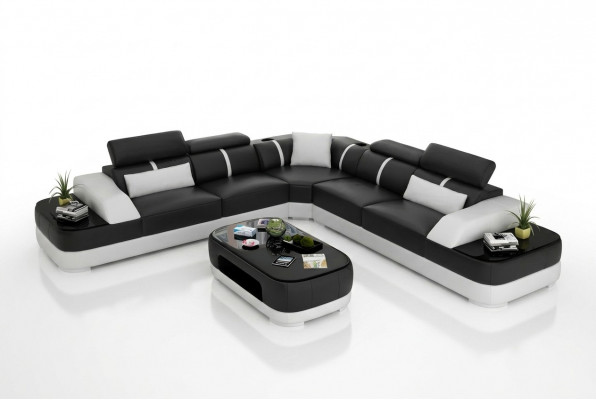 Wunnzëmmer Eckcouch Design Ecksofa Miwwelen Modern Liederpolster Couch