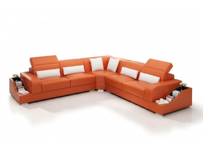 Design Miwwel Ecksofa Wunnzëmmer Eckcanapé Liederpolster Couch Sofa