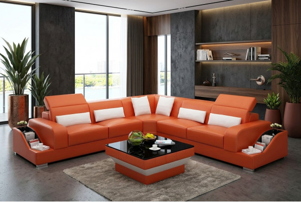 Eckgarnitur Sofa Ledersofa Ecksofa Polster Polster Couch Garnitur Wunnlandschaft