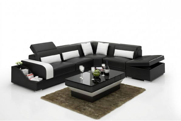 Modernen Design Eckcouch Ecksofa Wunnzëmmer Liederpolster Couch Sofa