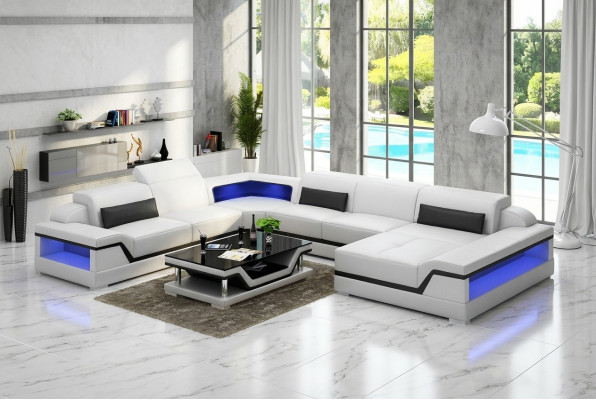 Eckgarnitur Ecksofa Polster Eckcouch 2-Stéck Set Nei Modern Wunnzëmmer