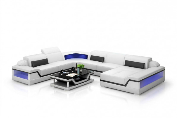 Eckgarnitur Ecksofa Polster Eckcouch 2-Stéck Set Nei Modern Wunnzëmmer
