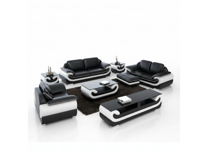Sofagarnitur 321 Sëtzer Wunnlandschaft Modern Sofa Ledersofa Designer