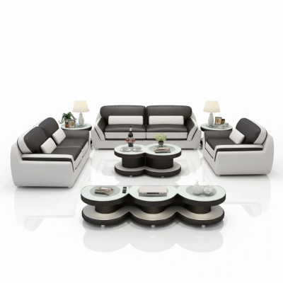 Soffagarnitur 321 Dësch Hocker Sideboard Wunnlandschaft Couchen Sofa Canapé 7tlg.