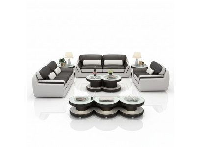 Soffagarnitur 321 Dësch Hocker Sideboard Wunnlandschaft Couchen Sofa Canapé 7tlg.