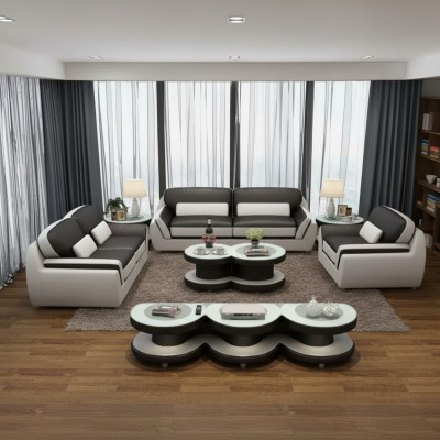 Designer-Sofa Ledersofa Sofagarnitur 321-Sëtzer Modern Sofa Wunnlandschaft
