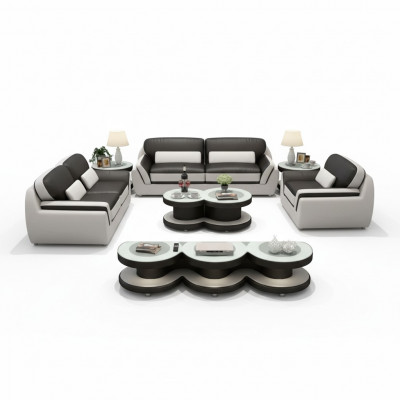 Designer-Sofa Ledersofa Sofagarnitur 321-Sëtzer Modern Sofa Wunnlandschaft
