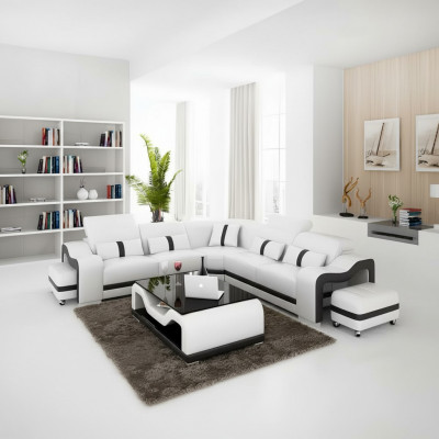 Eckcouch Sëtzpolster Eckgarnitur Wunnlandschaft Canapé Couch Hocker Couchtisch Nei