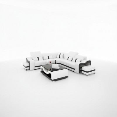 Eckcouch Sëtzpolster Eckgarnitur Wunnlandschaft Canapé Couch Hocker Couchtisch Nei