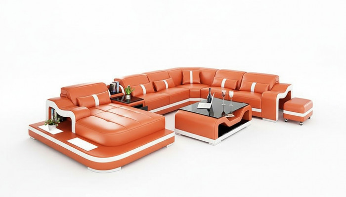 Design Ecksofa U Form Wunnlandschaft Designer Sofa Liederzofa Eckgarnitur Polster