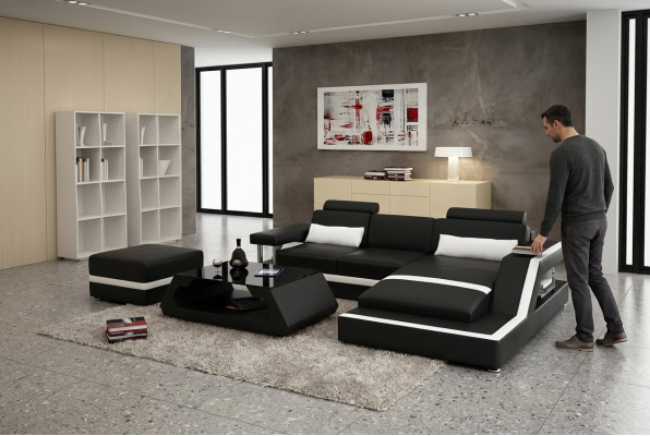 Wohnlandschaft Designer Canapé Eckcanapé L-Form Modern Canapé Eckgarnitur