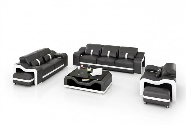 Sofasëtzung 321 Sëtz Plëtz Ledersofa Moderne Sofa Wunnlandschaft Designer