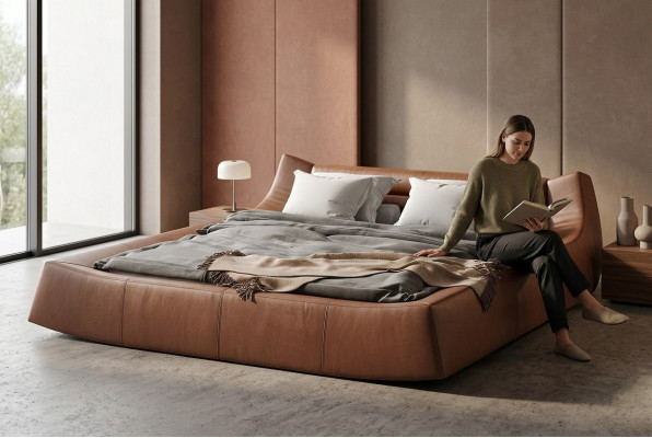 Designer Bett Duebel Better Modernes Hotel Lieder Stoff Duebelbett