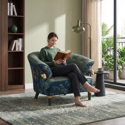 Textil-Sofa-Couch Polster Einsitzer Designer-Stil Miwwelen Modern Wunnzëmmer