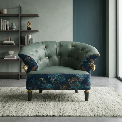 Textil-Sofa-Couch Polster Einsitzer Designer-Stil Miwwelen Modern Wunnzëmmer