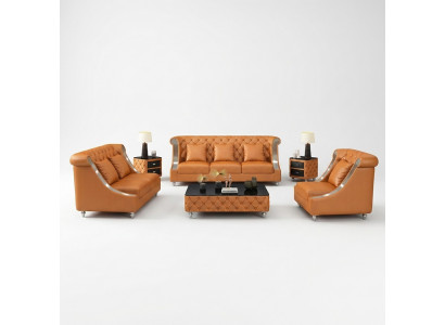 Chesterfield Liederdivan Canapé Këssen Komplett Set Garnitur 6tlg. Sëtz Set Lieder