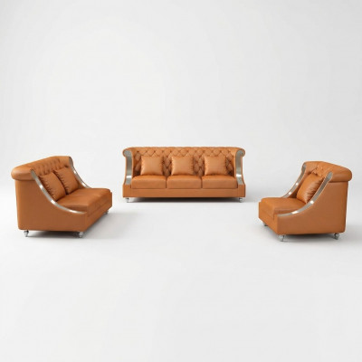 Modern Sofa Couch 3-Sëtz Chesterfield Liederdivan Dräisëtzer Couchen