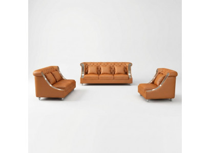 Modern Sofa Couch 3-Sëtz Chesterfield Liederdivan Dräisëtzer Couchen