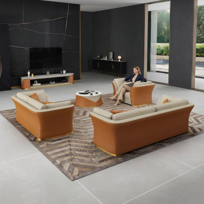 Dreiplazegen italienesche Stil Miwwel Sofa 3 Sëtzer Modern Sofa Lieder-Sofa