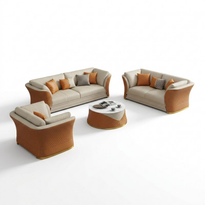 Dreiplazegen italienesche Stil Miwwel Sofa 3 Sëtzer Modern Sofa Lieder-Sofa