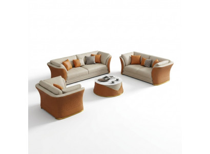 Dreiplazegen italienesche Stil Miwwel Sofa 3 Sëtzer Modern Sofa Lieder-Sofa