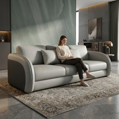 Dreiplazeg Italienesch Miwwele Stil Canapé 3 Plaz Modern Canapé Liederkanapé