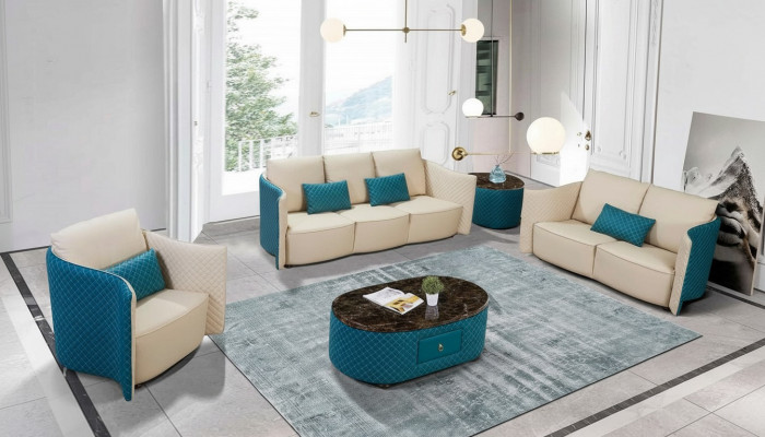 Ledercouch Sofa Couch Designer Polsterausstatung 2-Deels Set Sitzgarnitur Couchen
