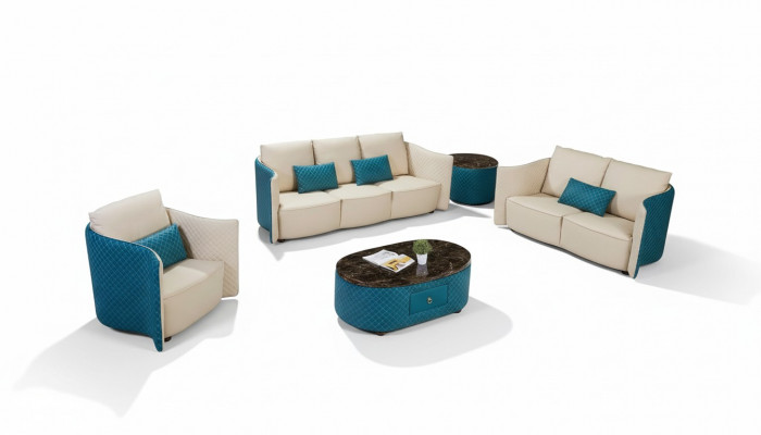 Ledercouch Sofa Couch Designer Polsterausstatung 2-Deels Set Sitzgarnitur Couchen