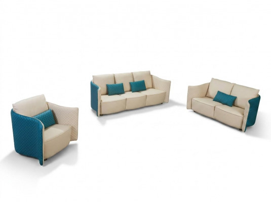 Dreeseeter Italieneschen Stil Sofa 3 Sëtzer Modern Sofa Ledersofa Canapé