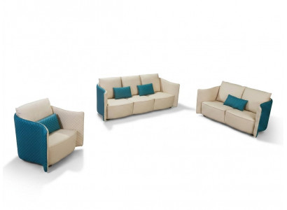 Dreeseeter Italieneschen Stil Sofa 3 Sëtzer Modern Sofa Ledersofa Canapé