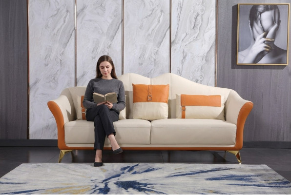 Klassesch Dräisëtzer Sofa 3 Sëtzer Design Sofas Couch Italieneschen Stil
