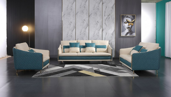 Designer Sofagarnitur Sofa Canapé Polster Garnituren Canapeen Exklusiv Ledercouch