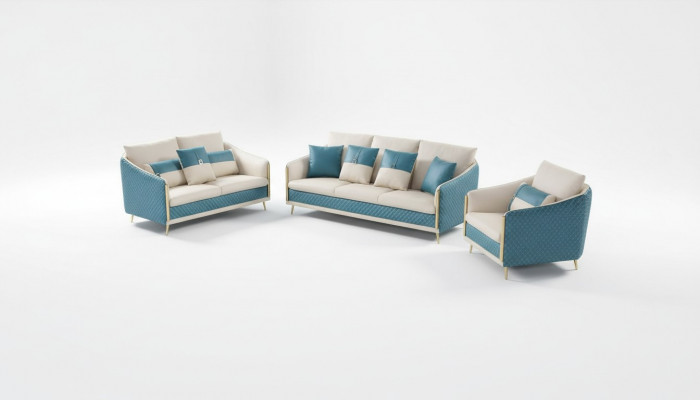 Designer Sofagarnitur Sofa Canapé Polster Garnituren Canapeen Exklusiv Ledercouch