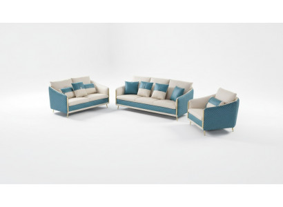 Designer Sofagarnitur Sofa Canapé Polster Garnituren Canapeen Exklusiv Ledercouch