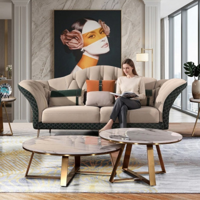 Soffagarnitur Designer Soffa Ledersoffa 321 Plaz Modern Soffa