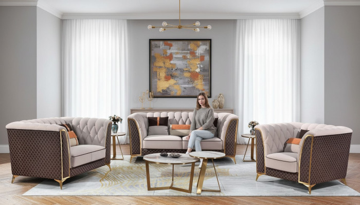 Ledercouch Designer Couch Couchesëtzung 321 Plazen Modern Couch Wunnlandschaft Nei