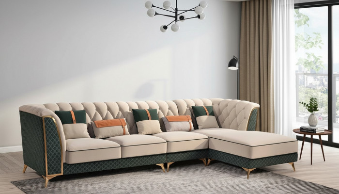 Eckcouch L Form Modern Sofa Liederhocker Eckgarnitur Gepolstert Wunnlandschaft