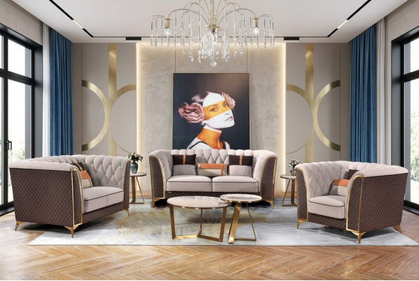 Sëtzgrupp 321 Sëtzer Liederstil Modern Sofa Designer Sofa Nei
